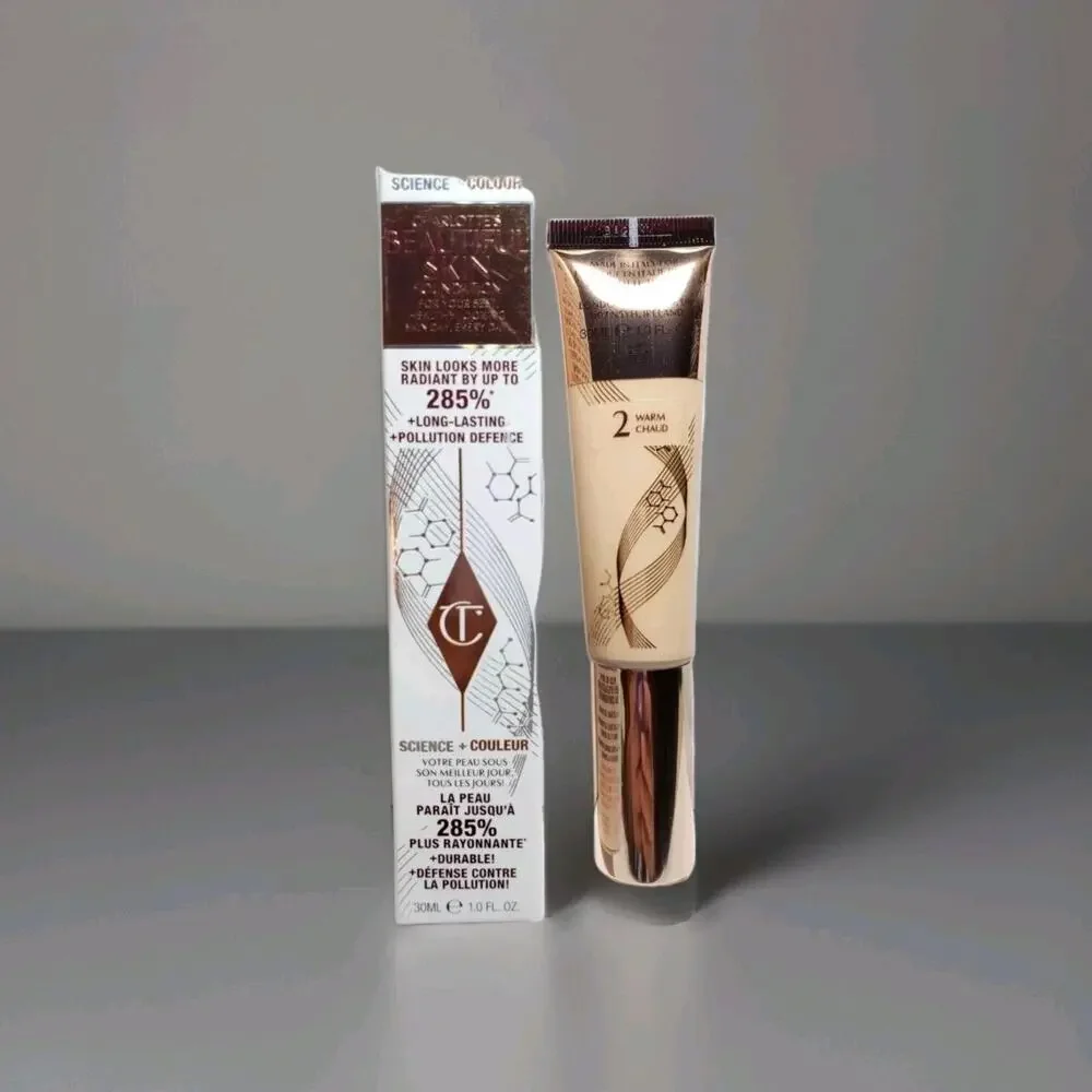 Charlotte Tilbury Beautiful Skin Foundation 2 Warm Hydrating Medium Authentic!!